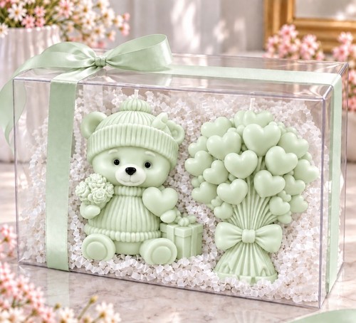 Teddy bear heart bouquet - &,