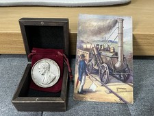 George Stevenson Steam Railway Medal And Postcard