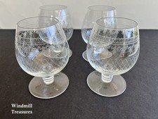 4 LADY HAMILTON PALL MALL CRYSTAL BRANDY BALLOON GLASSES - GREAT CONDITION