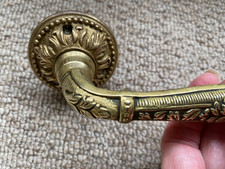 1xVintage Brass Lever Door Handle Old French Rococo Baroque Reclaimed  Salvaged.