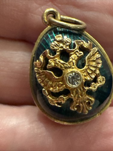 Sterling green gold faberge - green,