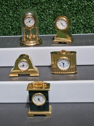 Vintage miniature brass clocks - brass,