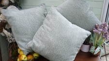 Three (3) Sage Green Cushions from M&S 19" square. Soft boucle type fabric. NEW