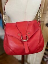 Ri2K red leather across body saddle satchel style shoulder bag