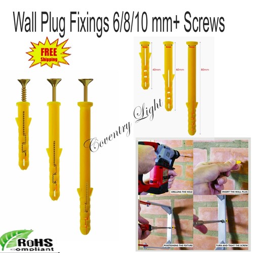Rawl wall plugs - 6/8/10, mm