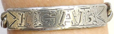 Antique Silver ID Bar Figaro