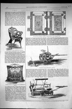 Old 1862 Burgess Key Grain Mower Cranston Grass-Mowing Machine Hospit Victorian