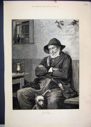 Original old antique print - original,