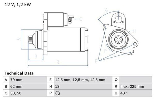 Bosch starter motor for - for, vw