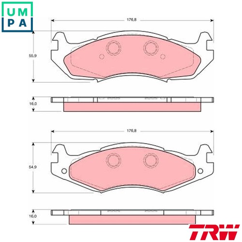 Brake pad set - disc,