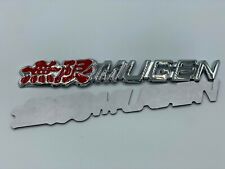 Red With SILVER Metal MUGEN Car Emblem BOOT Badge Auto Accessories