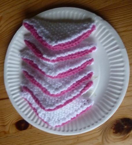Hand knitted ham sandwiches - knitted,