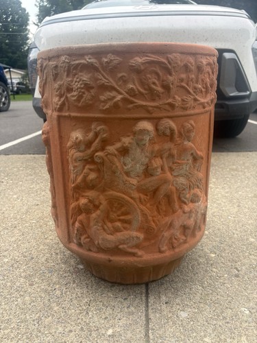 Large round terracotta planter - round,