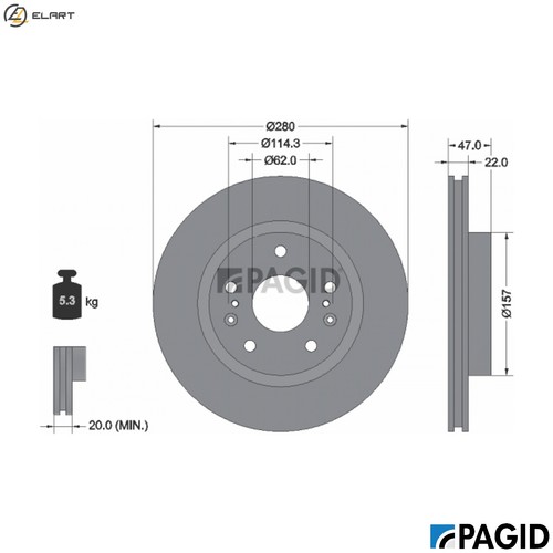 Brake disc 55683nc for - 2x,