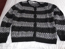 Sainsburys TU Ladies Long Sleeve Black / White Cardigan Size 14