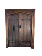 GRAND OAK FRONT DOORS FRAME RECLAIMED PERIOD DOUBLE PERIOD MANOR CARVED IRON
