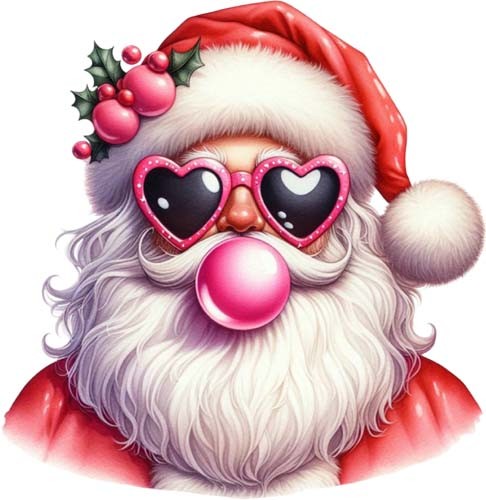 Retro santa blowing bubble - retro,