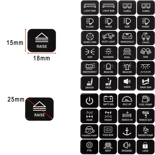 Push button switch stickers - push,