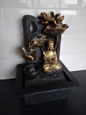 Water Feature Indoor Tabletop LED Fountain Waterfall Home Decor (Buddha)