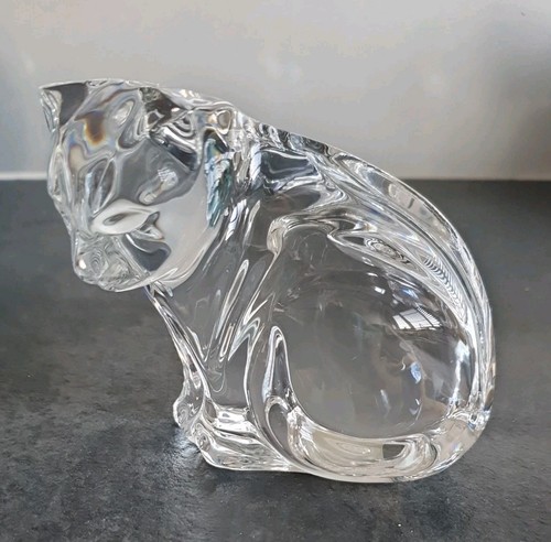 Waterford crystal cat looking - crystal,
