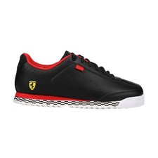 PUMA Scuderia Ferrari X Roma Via Perforated Lace Up  Youth Boys Black Sneakers C