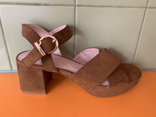 Zara tan faux suede platform - zara,