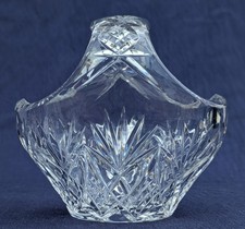 Gorgeous Vintage Lead Crystal Cut Glass Smaller Sized Flower Basket - 15cm, 925g