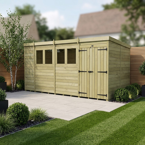 Pent shed double door - (double,