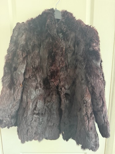 Burgundy rabbit fur - burgundy,