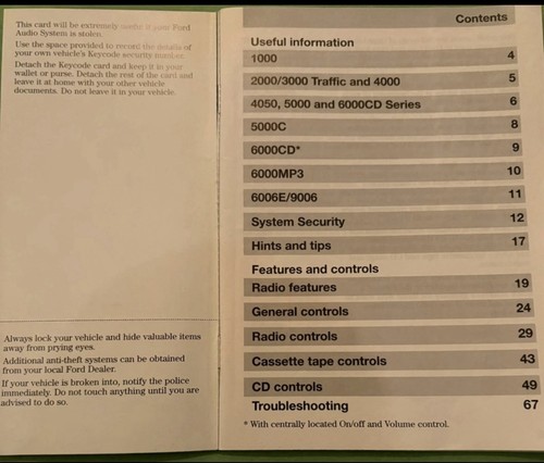 Ford radio cassette - ford,