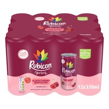 Rubicon Spring 12x330ml Black Cherry Raspberry Sparkling Water Drink