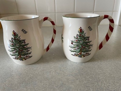 Spode christmas tree mugs - spode, with