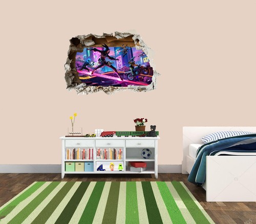Smashed wall mural - 3d, fortnite