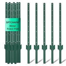 sptchapn 58.5 Inch Sturdy and Durable Metal Fence Post, Pack of 5 for Garden Pa