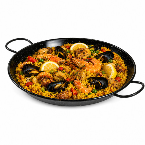 Black speckled paella - speckled,