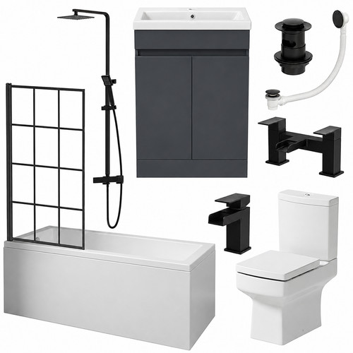 Complete square bathroom suite - complete,
