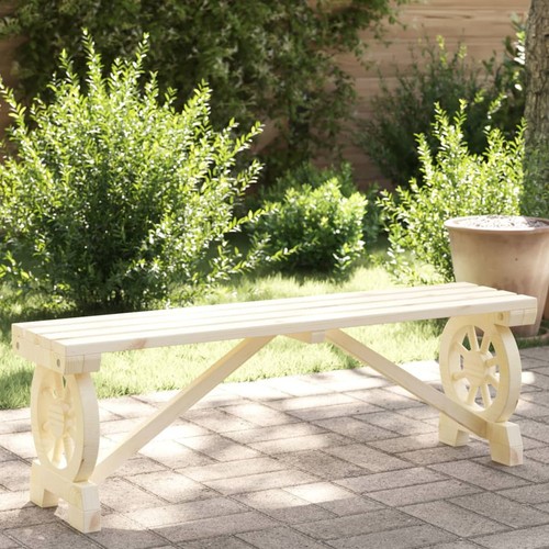 Solid fir wood garden bench - wood,