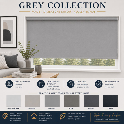 Grey roller blinds made - grey, to