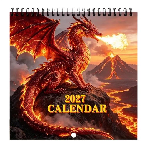 Wall calendar 2027 fire dragon - 2027,