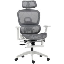 HOMCOM Ergonomic Swivel Office Chair 3D Armrest Grey, Refurbished