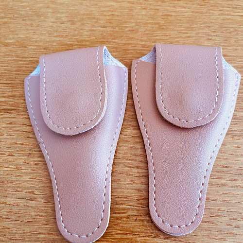 Pink faux leather embroidery - faux,