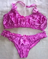 2 PIECE Sexy Bold Pink SATIN