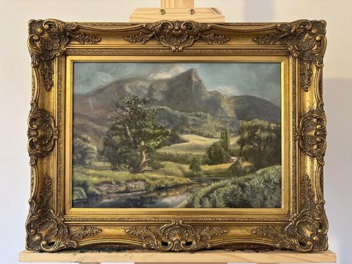 Giclee print oil painting lake - print,