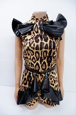 Francesca Couture Womens Co Ord Outfit Set Size uk 8-10 Leopard Print Top Shorts