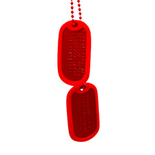 PERSONALISED RED dog tags U.S