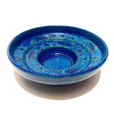 Bitossi Rimini Blu 'Liberty' Footed Bowl- Rosenthal Netter, Aldo Londi Italian
