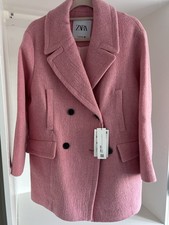 Zara Women's Pink Coat Size XS