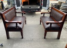 Pair of solid 2-seater benches