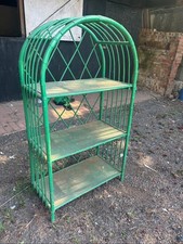 Vintage green  Wicker Shelving Unit