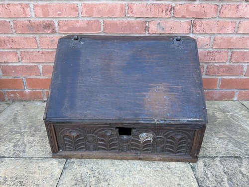 Antique carved bible box - , with